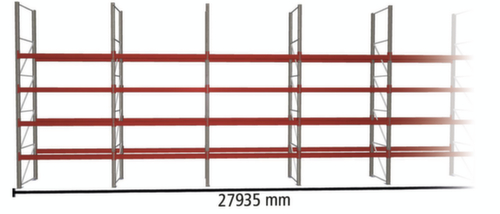 META Palletstelling MULTIPAL voor 100 pallets, 27935 mm breed, 5 opslagniveaus
