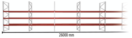 META Palletstelling MULTIPAL voor 112 pallets, 26000 mm breed, 4 opslagniveaus