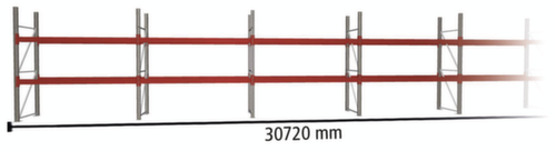 META Palletstelling MULTIPAL voor 66 pallets, 30720 mm breed, 3 opslagniveaus