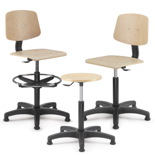 Zitkruk met houten zitvlak