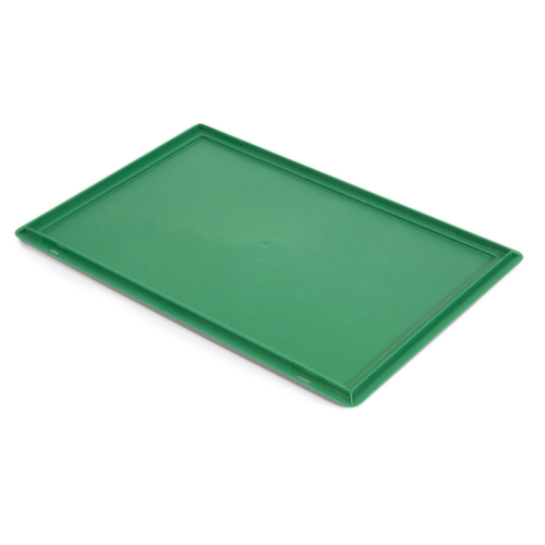 Deksel voor gekleurde euronorm stapelbak Raja groen 600 x 400 x16 mm