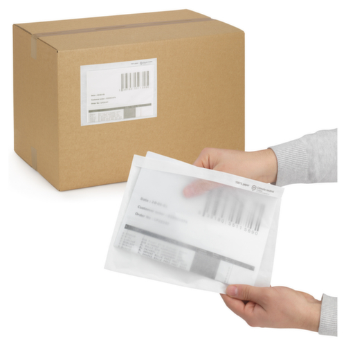 Papieren transparante paklijstenvelop 320 x 235 mm