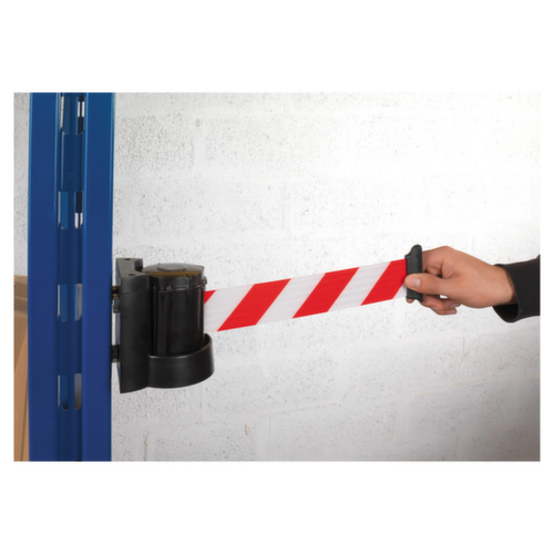 Afzetlint 3 m met magnetische wandcassette geel/zwart