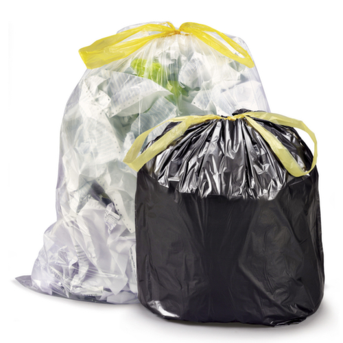 Transparante zak met stropsluiting 60L