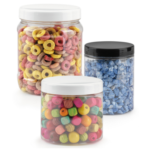 PET bokaal met schroefdeksel 50% gerecycled wit 600 ml