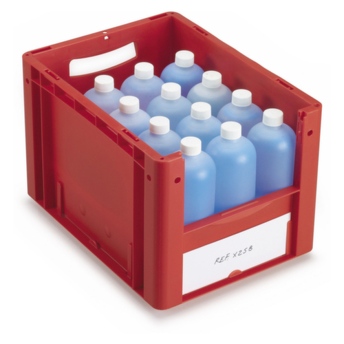 Rode Euronorm-stapelbak met grijpopening aan voorzijde 54,5l