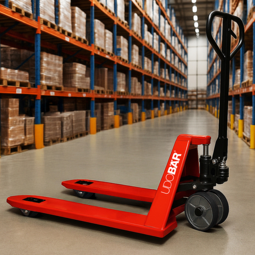 UDOBÄR Pallethefwagen, 2500 kg draagvermogen, polyurethaan/nylon