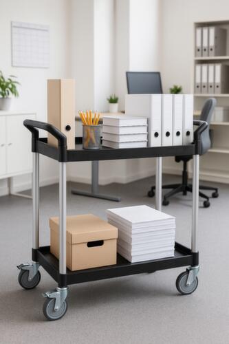 UDOBÄR Kunststof etagewagen 793x510 mm, draagvermogen 180 kg, 2 etages