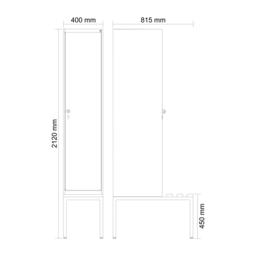 C+P Locker Evolo PLUS met bank