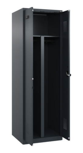 C+P Locker met zitbank Evolo PLUS voor scheiding van kleding, vakbreedte 300 mm