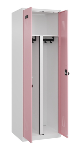 C+P Locker met zitbank Evolo PLUS voor scheiding van kleding, vakbreedte 300 mm