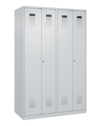 C+P Locker met zitbank Evolo PLUS voor scheiding van kleding, vakbreedte 300 mm