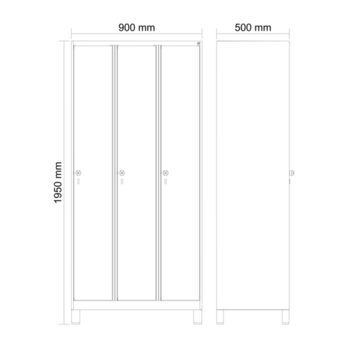 C+P locker Evolo PLUS, vakbreedte 300 mm