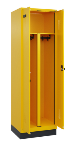 C+P Locker met zitbank Evolo PLUS voor scheiding van kleding, vakbreedte 300 mm
