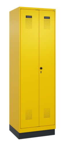 C+P Locker met zitbank Evolo PLUS voor scheiding van kleding, vakbreedte 300 mm