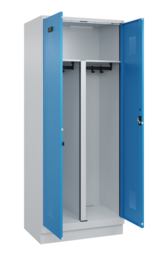 C+P Locker met zitbank Evolo PLUS voor scheiding van kleding, vakbreedte 400 mm