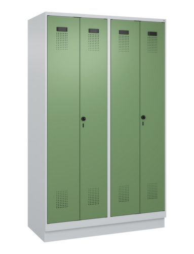 C+P locker voor scheiding van kleding Evolo PLUS met dubbele vakken, vakbreedte 300 mm