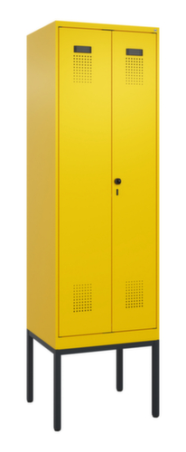 C+P Locker met zitbank Evolo PLUS voor scheiding van kleding, vakbreedte 300 mm
