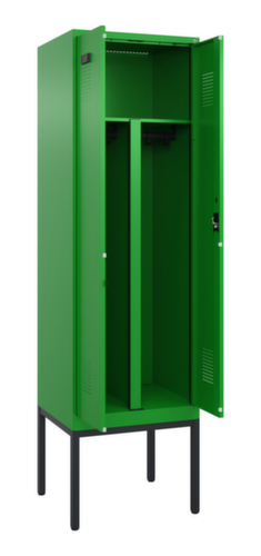 C+P Locker met zitbank Evolo PLUS voor scheiding van kleding, vakbreedte 300 mm