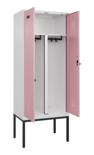 C+P Locker met zitbank Evolo PLUS voor scheiding van kleding, vakbreedte 400 mm