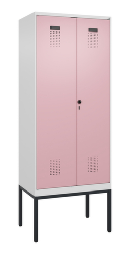 C+P Locker met zitbank Evolo PLUS voor scheiding van kleding, vakbreedte 400 mm