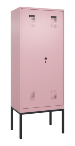 C+P Locker met zitbank Evolo PLUS voor scheiding van kleding, vakbreedte 400 mm