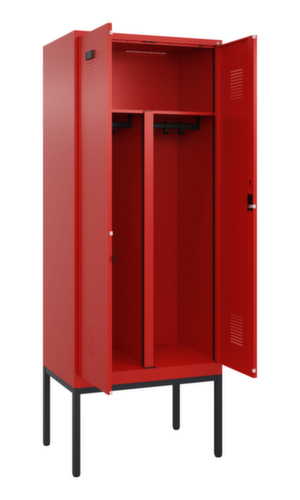 C+P Locker met zitbank Evolo PLUS voor scheiding van kleding, vakbreedte 400 mm