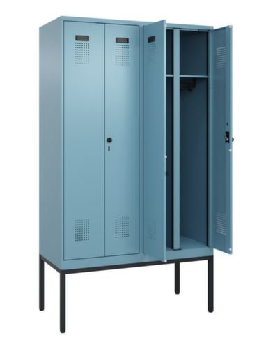 C+P locker voor scheiding van kleding Evolo PLUS met dubbele vakken, vakbreedte 300 mm