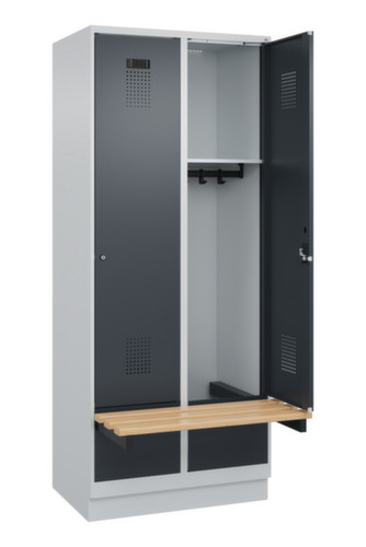 C+P locker Evolo PLUS met zwevende bank, vakbreedte 400 mm