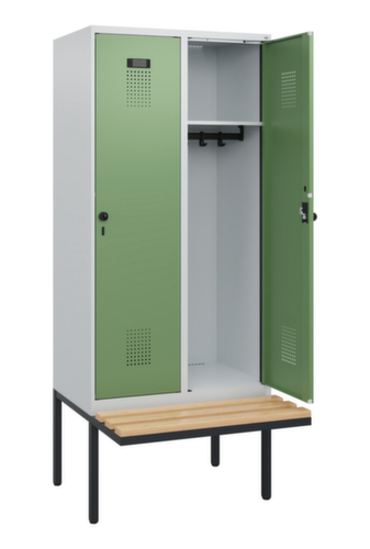 C+P locker Evolo PLUS met zwevende bank, vakbreedte 400 mm