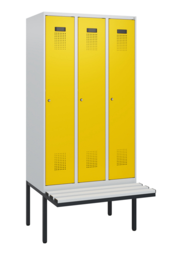 C+P locker Evolo PLUS met zwevende bank, vakbreedte 300 mm