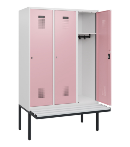 C+P locker Evolo PLUS met zwevende bank, vakbreedte 400 mm