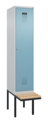 C+P locker voor scheiding van kleding Evolo PLUS met bank, vakbreedte 400 mm