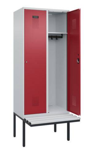 C+P locker Evolo PLUS met zwevende bank, vakbreedte 400 mm
