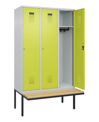 C+P locker Evolo PLUS met zwevende bank, vakbreedte 400 mm