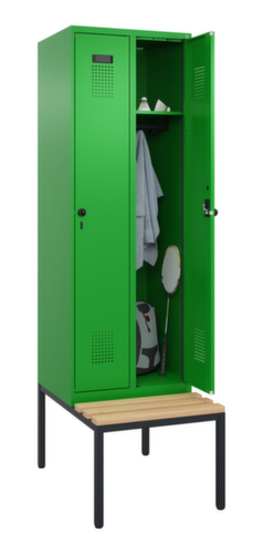 C+P locker Evolo PLUS met bank, vakbreedte 300 mm