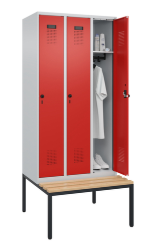 C+P locker Evolo PLUS met bank, vakbreedte 300 mm