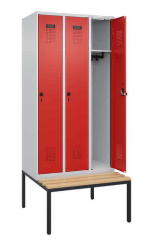 C+P locker Evolo PLUS met bank, vakbreedte 300 mm