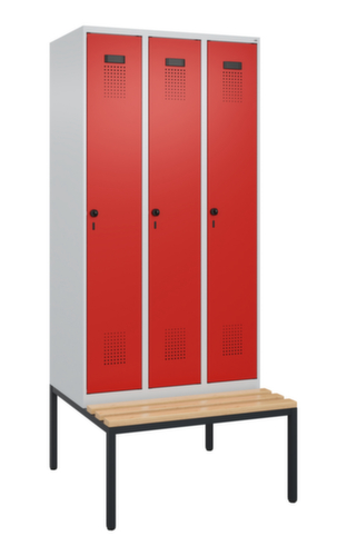 C+P locker Evolo PLUS met bank, vakbreedte 300 mm