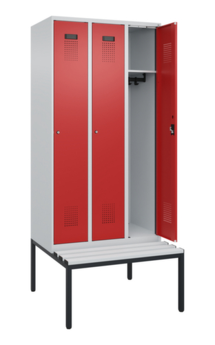 C+P locker Evolo PLUS met bank, vakbreedte 300 mm