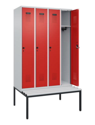 C+P locker Evolo PLUS met bank, vakbreedte 300 mm