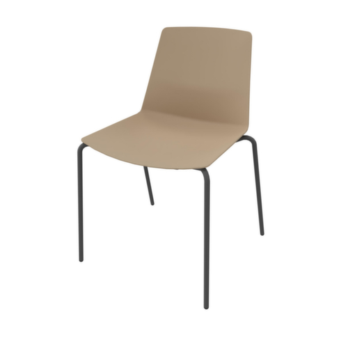 Quadrifoglio Bezoekersstoel Clue, zitting beige, 4-voetonderstel