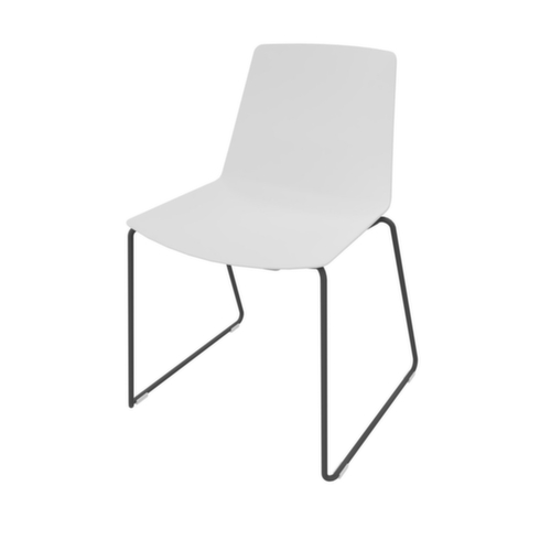 Quadrifoglio Bezoekersstoel Clue, zitting wit, sledeframe