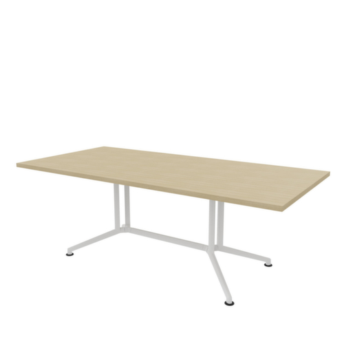 Quadrifoglio Vergadertafel X2, breedte x diepte 2100 x 1000 mm, plaat eiken