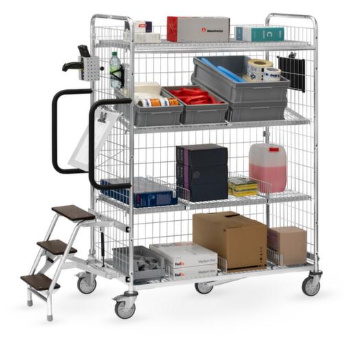 fetra Pickwagen met gaaswanden, draagvermogen 300 kg, 1 etages