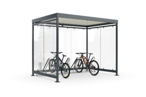 WSM Overdekte fietsenstalling Köln Economy Bike K3 b/b 4702 XBF met fietsenrekken, breedte x diepte 3180 x 2165 mm