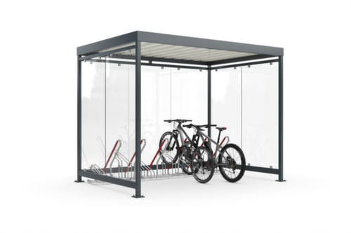 WSM Overdekte fietsenstalling Köln Economy Bike K3 b/b 2502 XBF met fietsenrekken, breedte x diepte 3180 x 2165 mm
