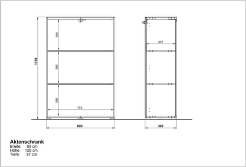 Dossierkast GW-MONTERIA met bovenlegbord met afdekking van veiligheidsglas