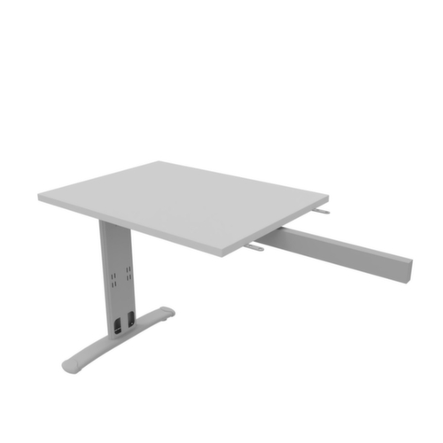 Quadrifoglio Aanbouwtafel Practika voor bureau met C-voetonderstel, breedte x diepte 800 x 600 mm, plaat grijs