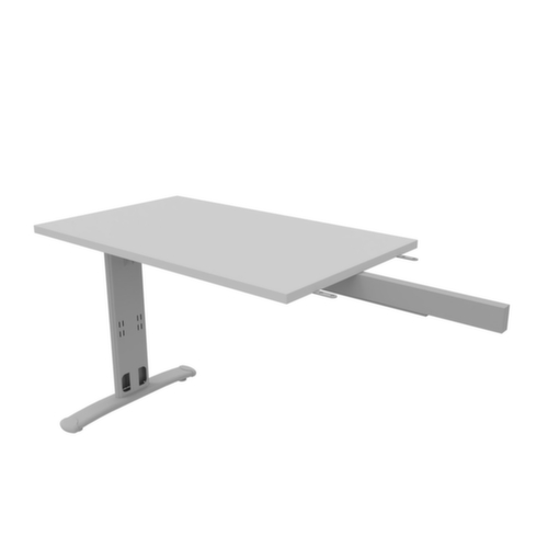 Quadrifoglio Aanbouwtafel Practika voor bureau met C-voetonderstel, breedte x diepte 1000 x 600 mm, plaat grijs